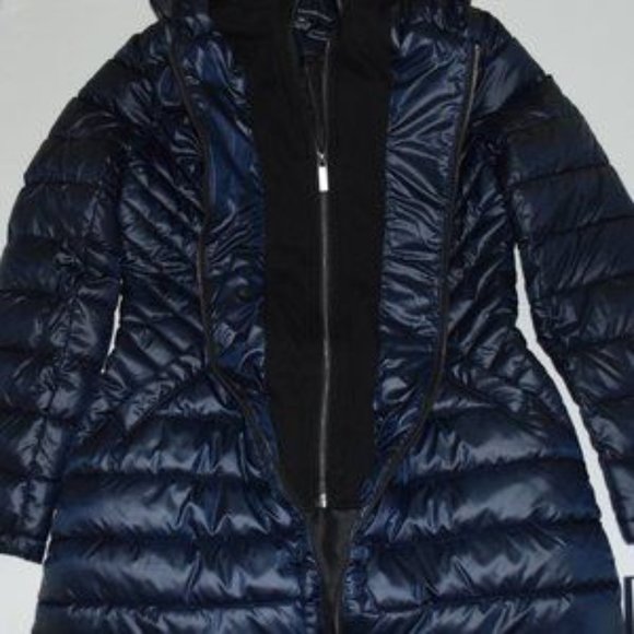 NEW French Connection Puffer Coat Jacket with Hood in Navy Blue - XS - Picture 8 of 14